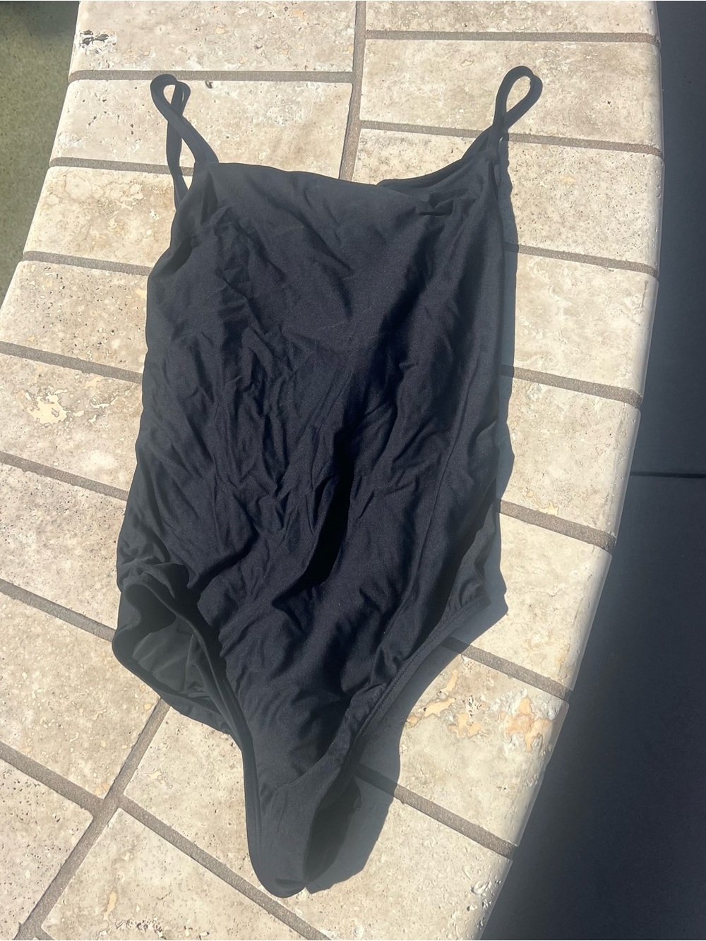 Anthropologie Black One-Piece Swimsuit with Cross back detail. Size medium